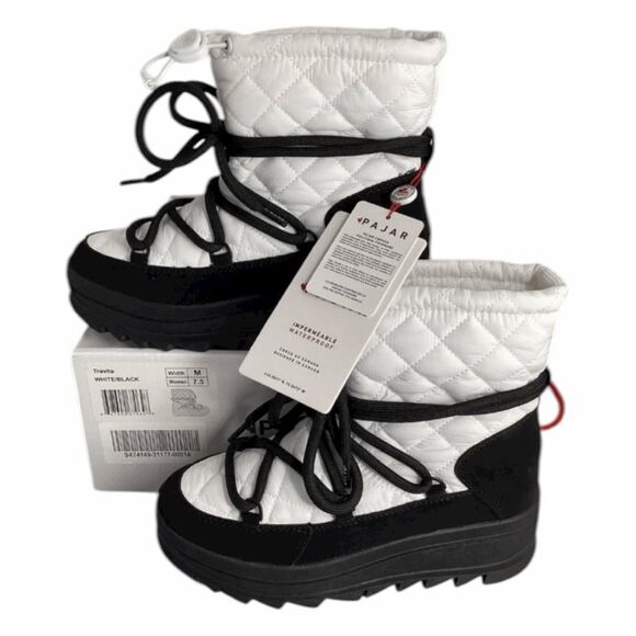 Pajar CANADA Travita Snow Boots Waterproof Nylon Pull-On White Woman's 8.5 - Picture 1 of 8